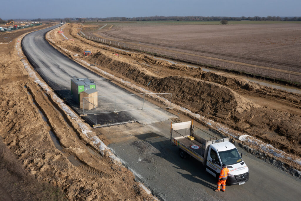 Project Complete TMO Van Drone Shot Unfinished Road